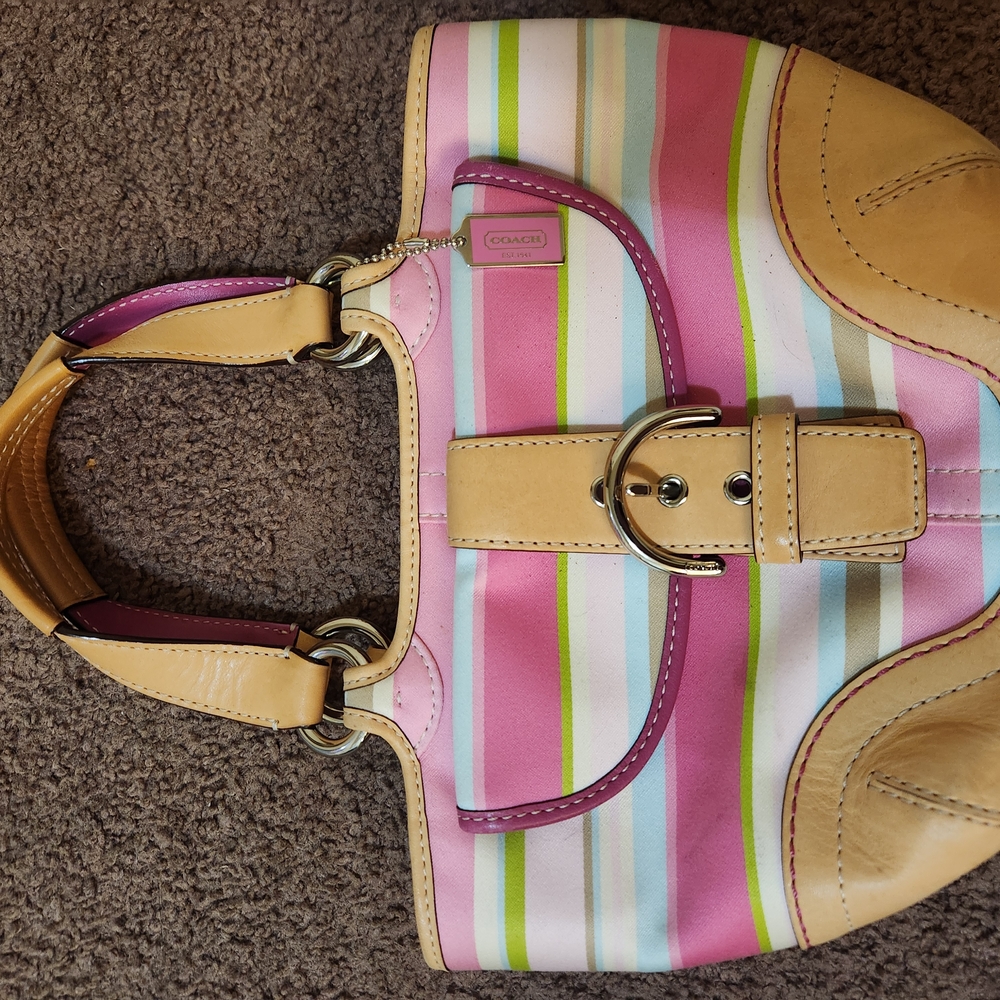Coach Beige and Pink Interior Bag